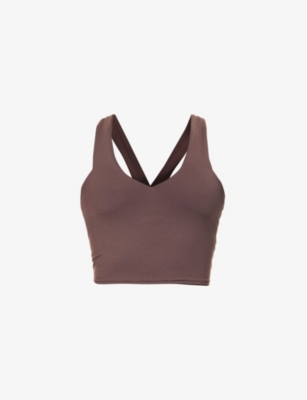 Alo Yoga Airbrush Real Sports Bra In Shadow Grey