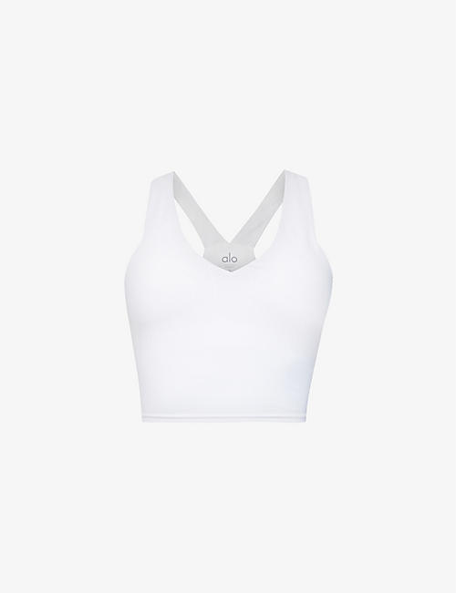 ALO YOGA: Real V-neck stretch-woven bra
