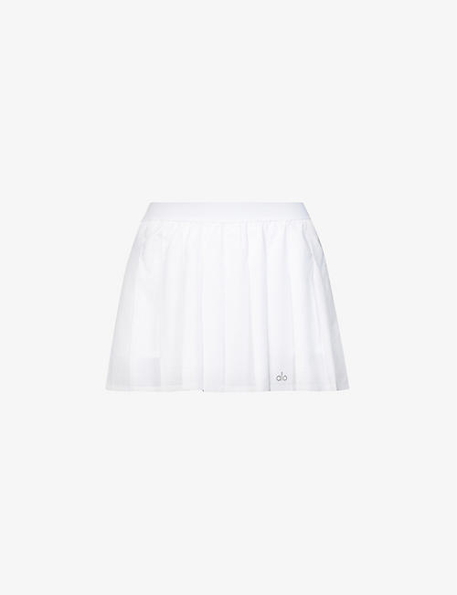 ALO YOGA: Varsity pleated stretch-woven mini skirt