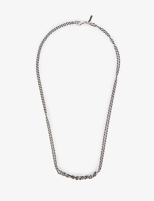 EMANUELE BICOCCHI: Crochet double-chain sterling silver necklace