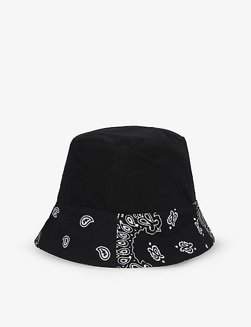 OVERLORD: Upcycled Paisley-print denim bucket hat