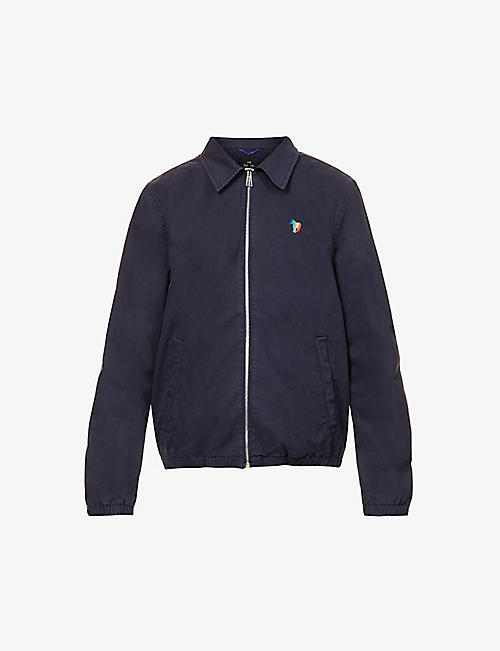 PS BY PAUL SMITH: Zebra-embroidered organic-cotton blend coach jacket