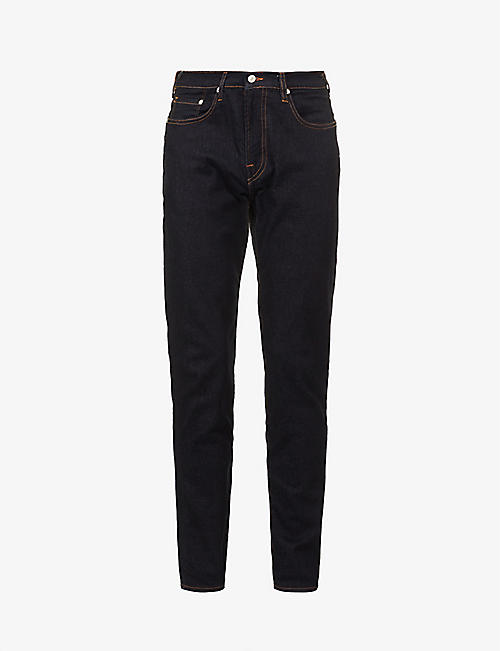 PS BY PAUL SMITH: Contrast-stitching slim-fit stretch-organic-cotton blend jeans