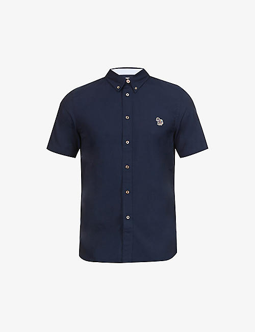 PS BY PAUL SMITH: Zebra-embroidered organic cotton shirt