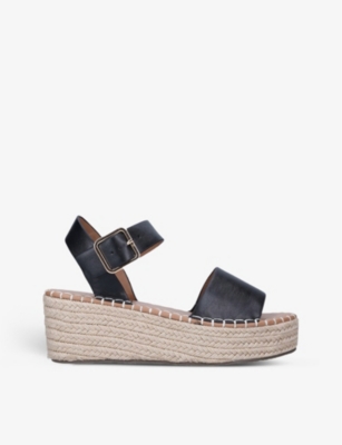 KG KURT GEIGER: Pia open-toe faux-leather wedge sandals