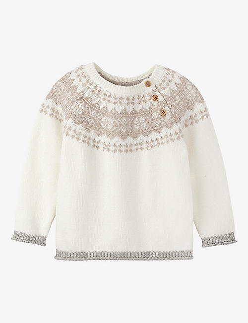 THE LITTLE WHITE COMPANY: Fair isle cotton-blend jumper 18 months-6 years