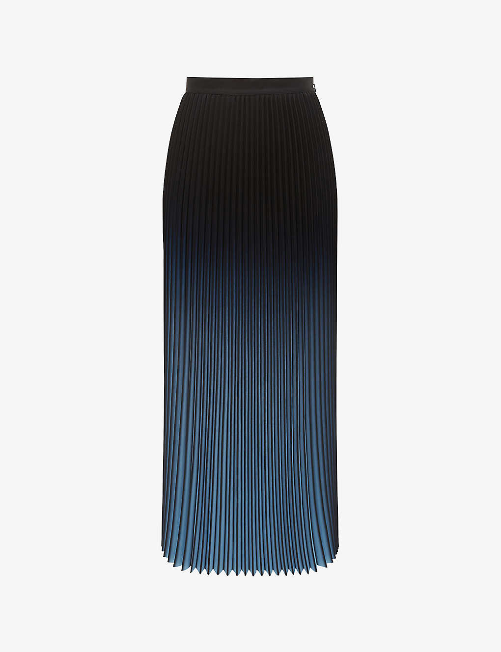 Shop Reiss Women's Bright Blue Marlie Ombre-print Pleated Woven Maxi Skirt