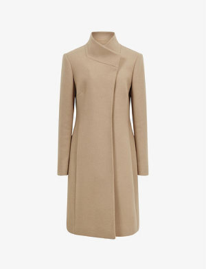 Shein Curve Long coat Navy Blue/Multicolored XXL discount 70% WOMEN FASHION Coats Print 