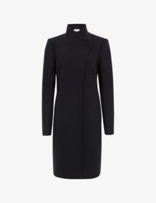 Reiss Olive Oversize Wool Blend Coat In Navy