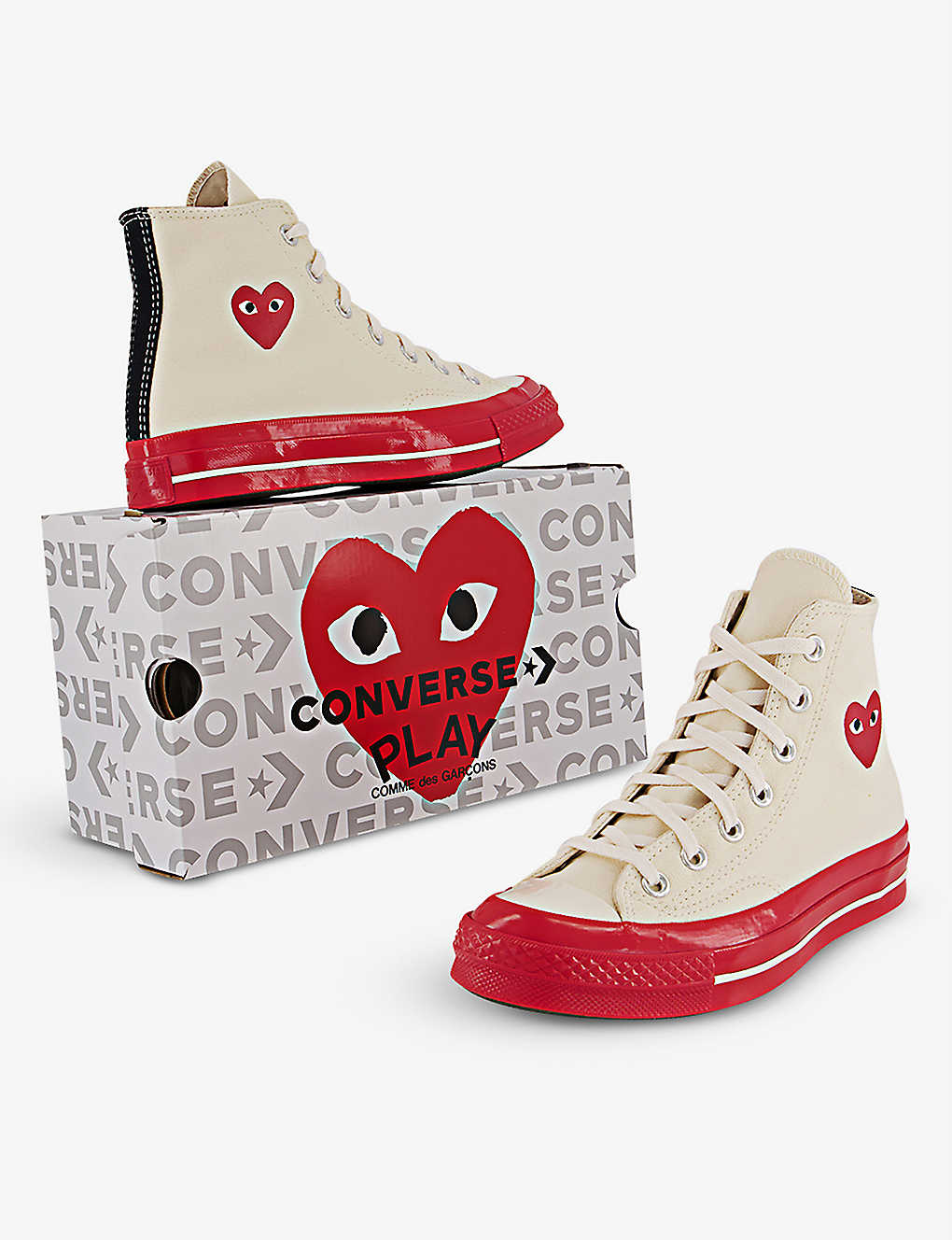 COMME DES GARCONS Comme des Garçons PLAY x Converse canvas high-top trainers