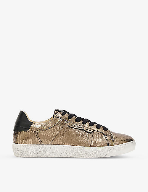 ALLSAINTS: Sheer metallic leather trainers