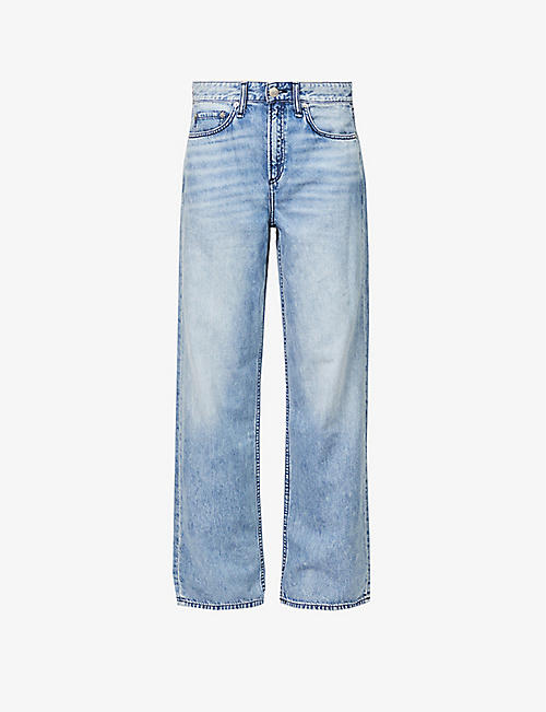RAG & BONE: Logan wide-leg high-rise cotton-blend jeans