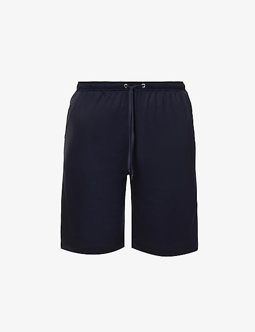 ZIMMERLI: Drawstring-waist contrast-panel regular-fit cotton-blend shorts