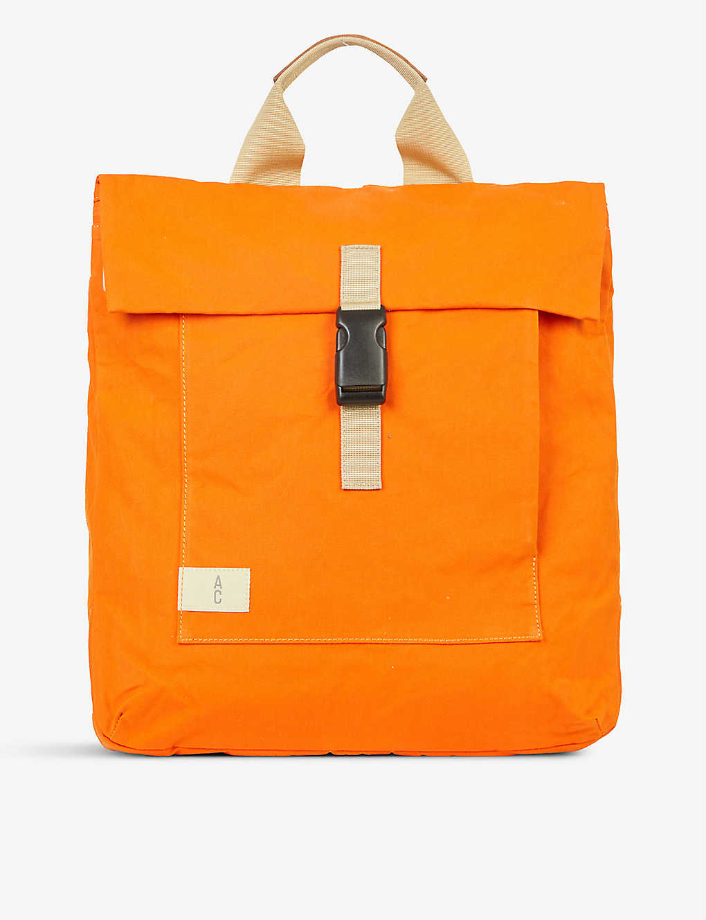 Ally Capellino Patrick Waxed-cotton Backpack In Tan
