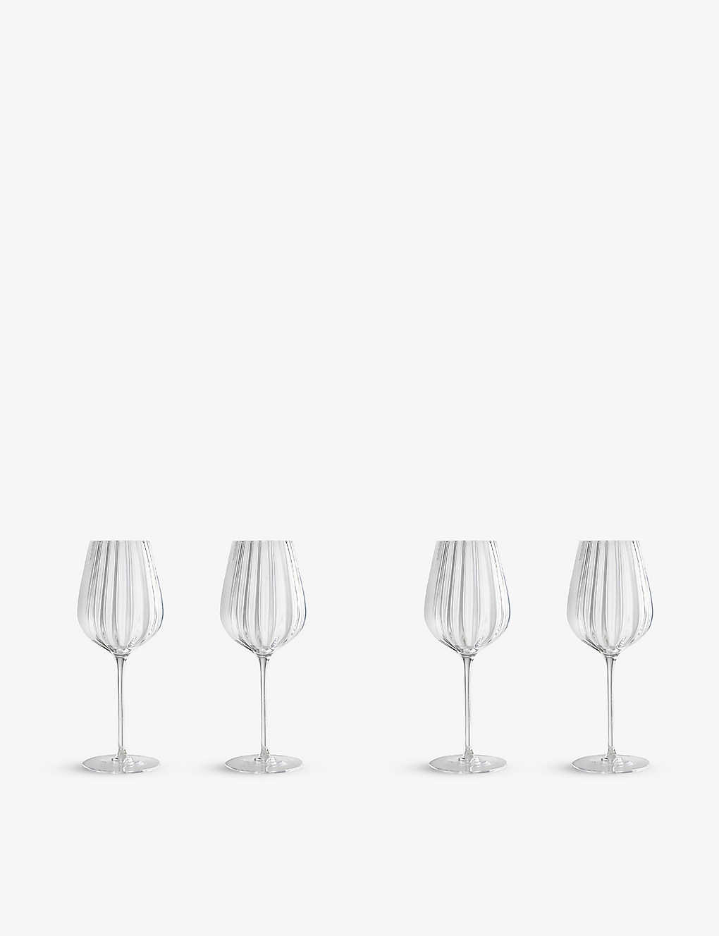 Soho Home Pembroke Scalloped White Wine Glasses Set Of Four