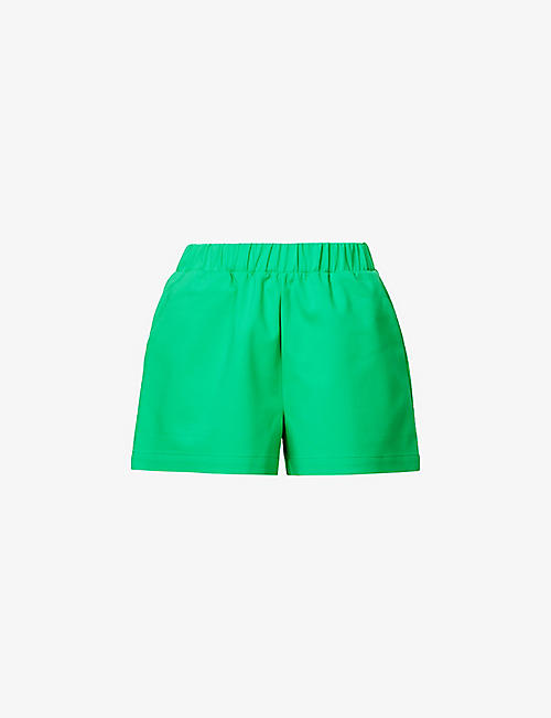 GOOD AMERICAN: The Weekend high-rise stretch-cotton-blend shorts