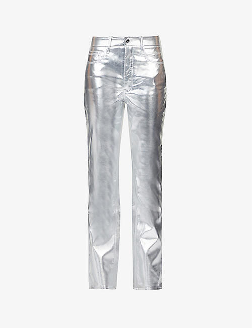 GOOD AMERICAN: Good Icon straight-leg mid-rise faux leather trousers