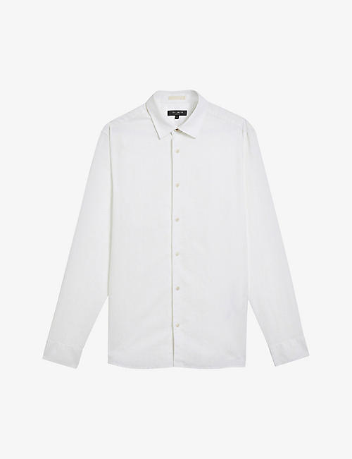 TED BAKER: Mackley paisley-print relaxed-fit linen-cotton blend shirt