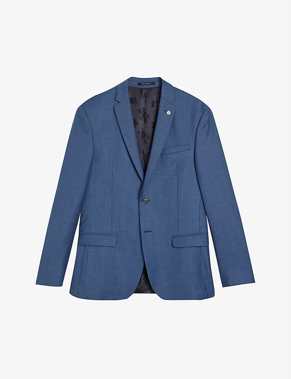 Shop Ted Baker Men's Lt-blue Camdejs Single-breasted Slim-fit Wool Suit Jacket