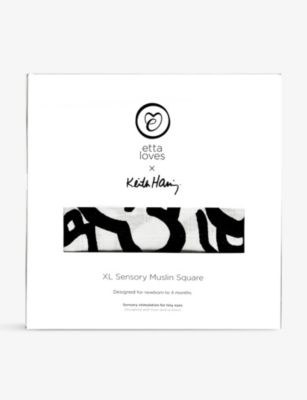 ETTA LOVES: Etta Loves x Keith Haring Baby organic-cotton sensory muslin cloth 120cm x 120cm