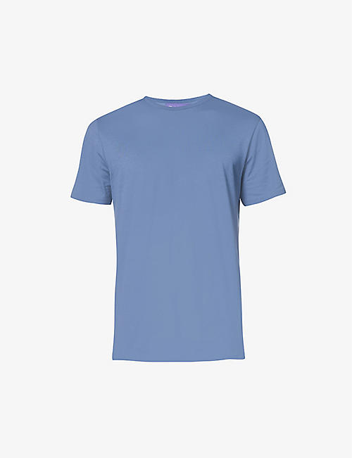RALPH LAUREN PURPLE LABEL: Lisle brand-embroidered cotton-jersey T-shirt