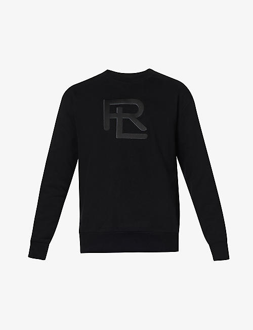 RALPH LAUREN PURPLE LABEL: Lux logo lettering cotton-blend sweatshirt