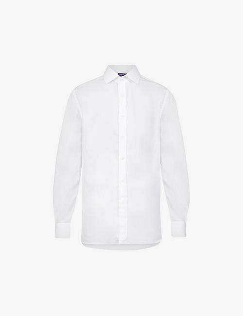 RALPH LAUREN PURPLE LABEL: Aston long-sleeved regular-fit cotton-poplin shirt
