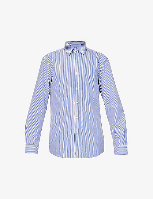 RALPH LAUREN PURPLE LABEL: Bengal stripe regular-fit cotton-poplin shirt