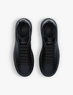 Shop Alexander Mcqueen Men's Black Men's Show Leather Platform Trainers