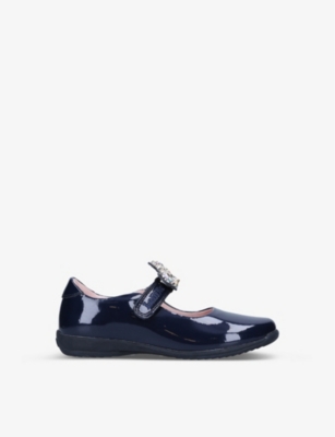 LELLI KELLY LELLI KELLY GIRLS NAVY KIDS BELLA PATENT-LEATHER SCHOOL SHOES 3-9 YEARS,56674546