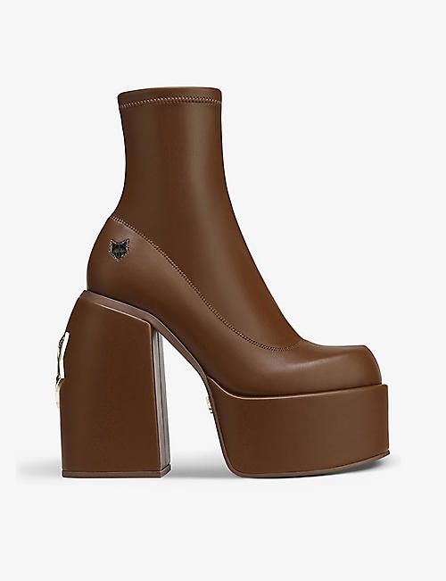NAKED WOLFE: Sugar faux-leather ankle boots