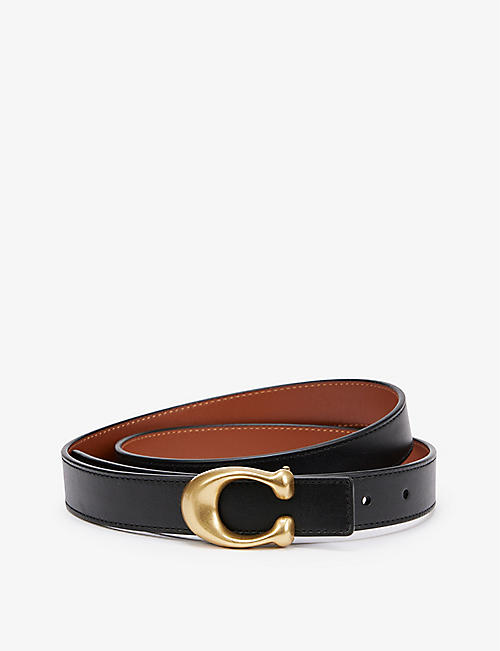 COACH: C-buckled reversible leather belt