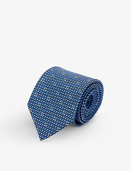 SALVATORE FERRAGAMO: Maglia geometric-pattern silk tie