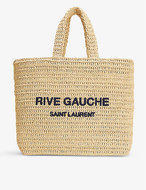 SAINT LAURENT: Rive Gauche raffia tote bag