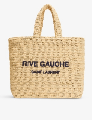 rive gauche tote in raffia