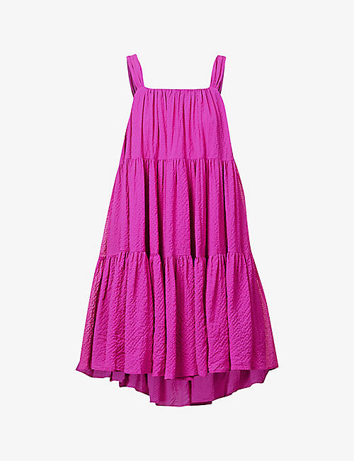 STINE GOYA: Benedicte pleated recycled-polyester mini dress