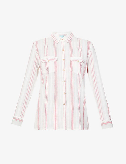 MELISSA ODABASH: Robyn striped cotton shirt