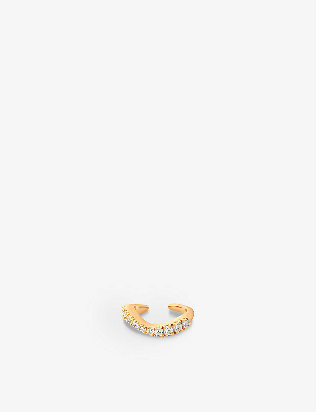 Astrid & Miyu Wave 18ct Yellow Gold-plated Recycled Sterling-silver And Cubic Zirconia Ear Cuff