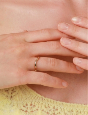 Wave yellow gold-plated sterling silver ring