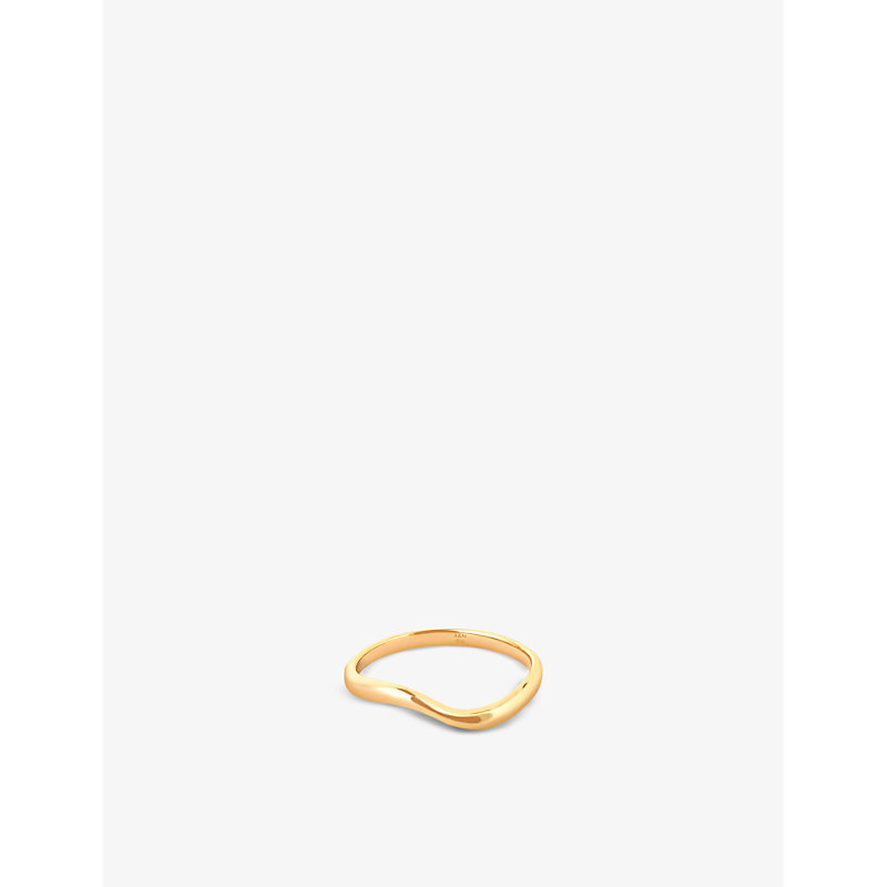 Astrid & Miyu Wave Yellow Gold-plated Sterling Silver Ring