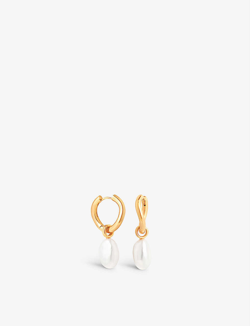 Astrid & Miyu Pearl Drop 18ct Yellow-gold Plated Brass And Pearl Earrings