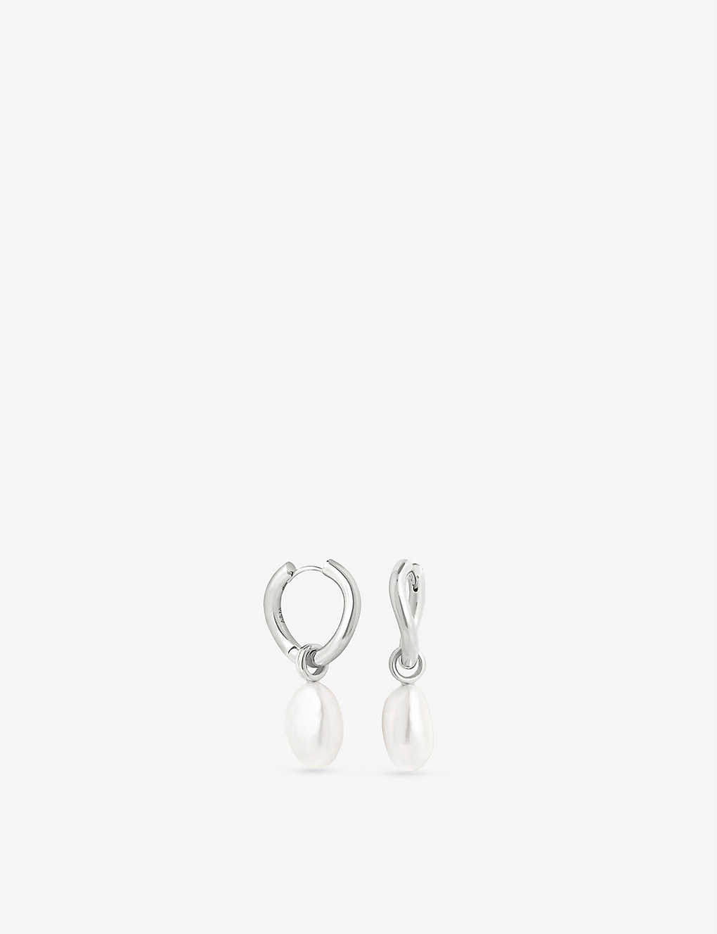 Astrid & Miyu Pearl Drop 18ct Yellow-gold Plated Brass And Pearl Earrings In Silver
