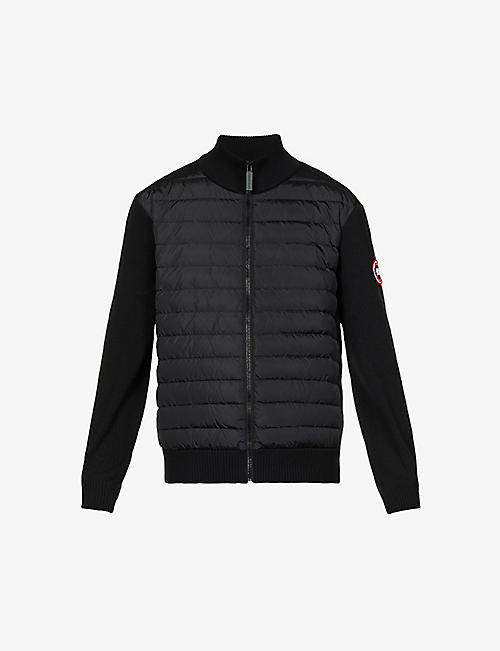 CANADA GOOSE: Hybridge funnel-neck regular-fit wool-knit and shell-down jacket