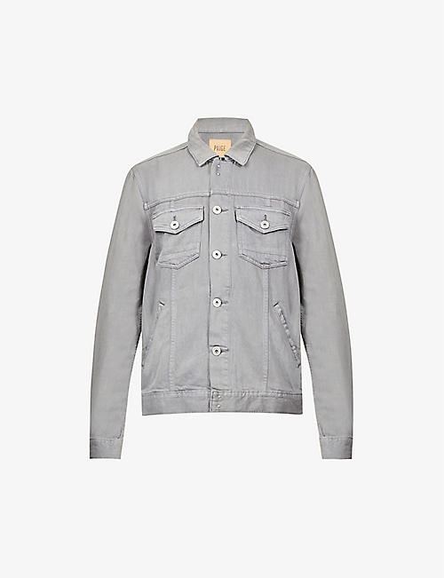 PAIGE: Scout regular-fit adjustable-waist cotton-blend jacket