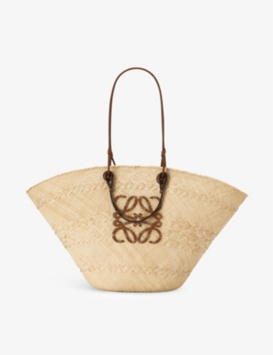 LOEWE - Loewe Paula's Ibiza Anagram large iraca palm and leather