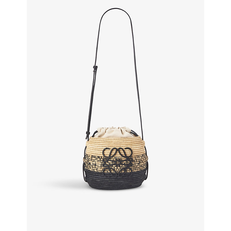 Loewe X Paula's Ibiza Beehive Degrade Basket Bag In Natural / Black