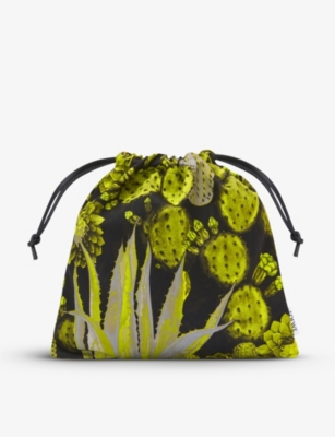 Loewe X Paula's Ibiza Cactus Print Pouch In Green