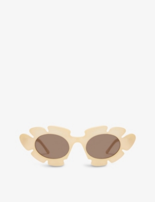 Loewe X Paula's Ibiza Flower Sunglasses In Beige
