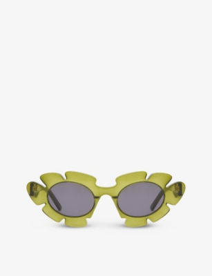 Loewe Women's Cactus Green X Paula's Ibiza G000270x03 Flower-shaped Acetate Sunglasses