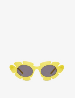 Loewe + Paula's Ibiza Cat-eye Acetate Sunglasses In Acid Yellow